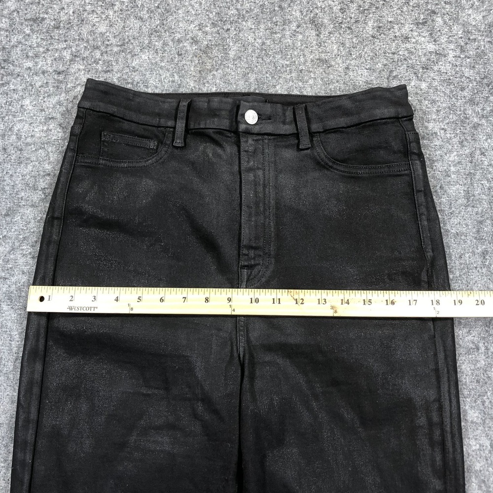 7 For All Mankind Jeans Womens 31 Black High Rise Flare Coated Stretch Denim - Picture 10 of 16